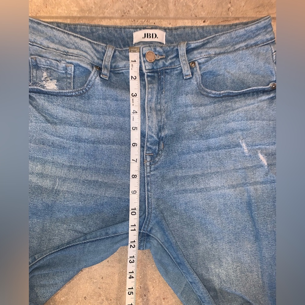 Just Black Denim Light Blue Wash Distressed Knee Design Straight Leg - Size 29 - Picture 13 of 15
